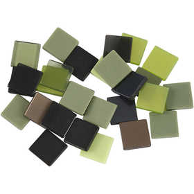 Mini mosaico, misura 10x10 mm, spess. 2 mm, verde glitter, 25 g/ 1 conf. [HOB-51925]