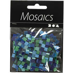 Mini mosaico, misura 5x5 mm, spess. 2 mm, armonia blu/verde, 25 g/ 1 conf. [HOB-51929]