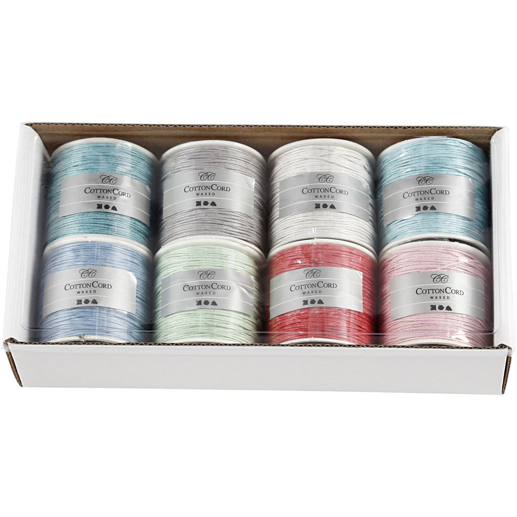 Laccio di cotone, spess. 1 mm, colori asst., 8x40 m/ 1 conf. [HOB-51967]