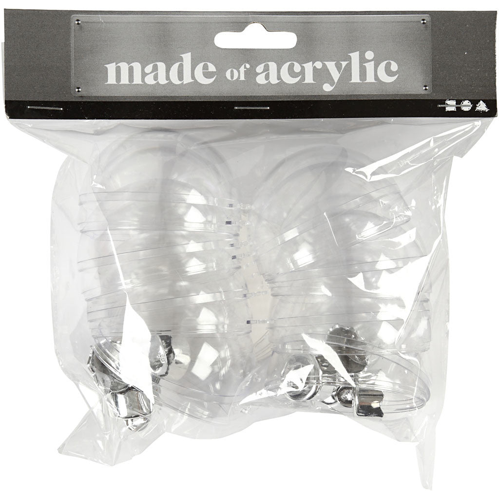 Pallina da decorare, diam 6 cm, transparent, 8 pz/ 1 conf. [HOB-52142]