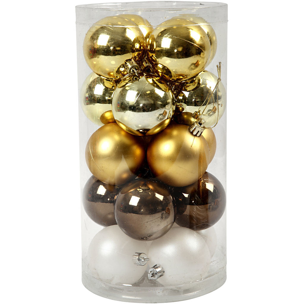 Decorazioni di Natale, diam 6 cm, dorato, 20 pz/ 1 conf. [HOB-52158]