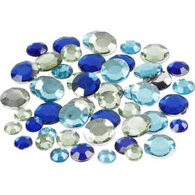 Strass, rotondo, misura 6+9+12 mm, armonia blu/verde, 360 pz/ 1 conf. [HOB-52183]