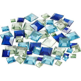 Strass, quadrato, misura 6+9+12 mm, armonia blu/verde, 360 pz/ 1 conf. [HOB-52184]