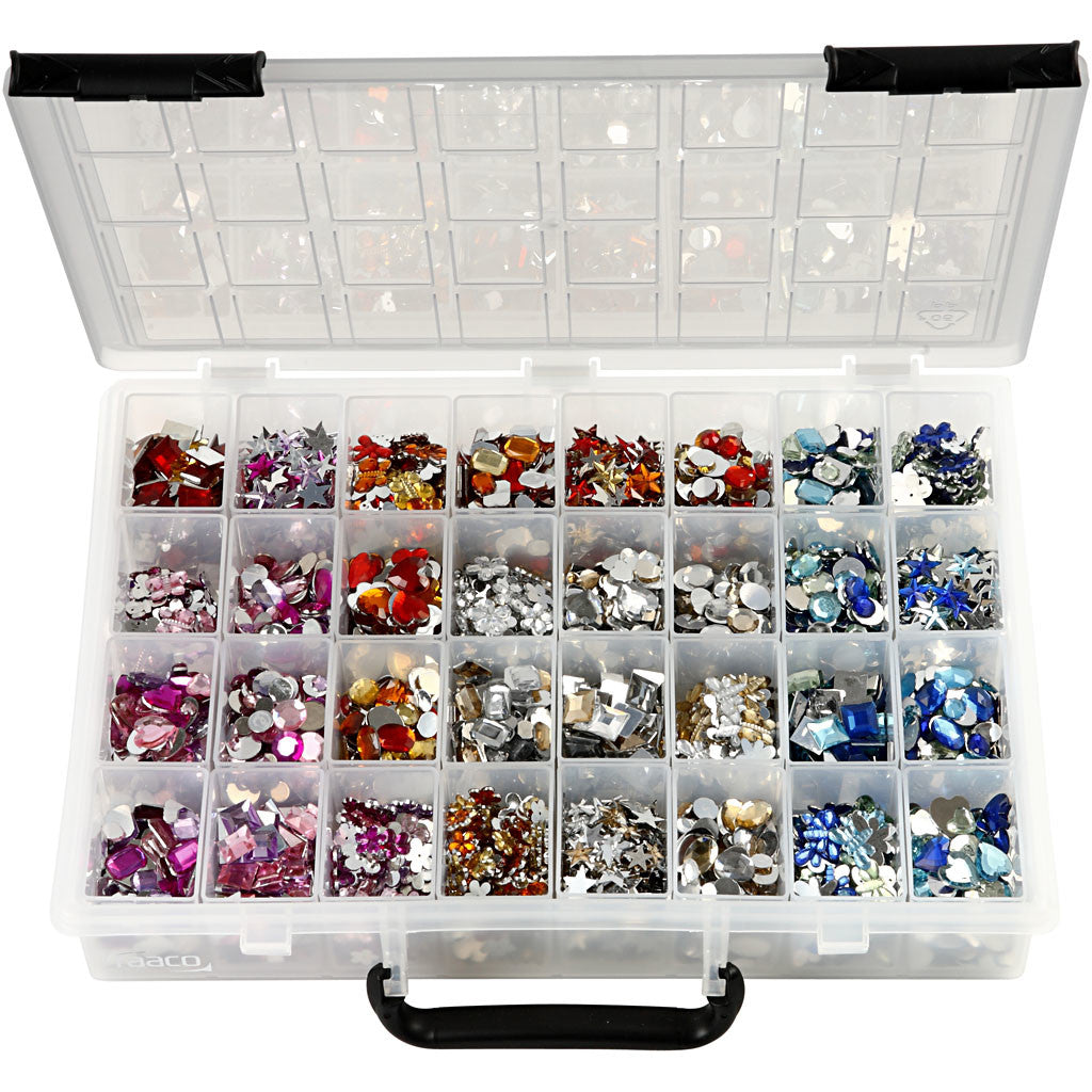 Strass, diam 6-16 mm, colori asst., 32x360 pz/ 1 conf. [HOB-52240]