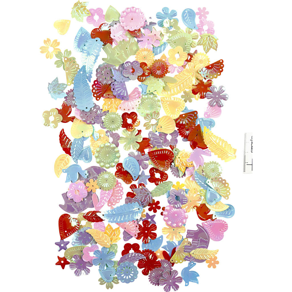 Lustrini, misura 15-45 mm, colori perlati, 400 g/ 1 conf. [HOB-52252]