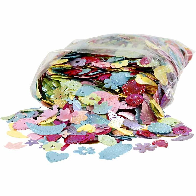 Lustrini, misura 15-45 mm, colori perlati, 400 g/ 1 conf. [HOB-52252]