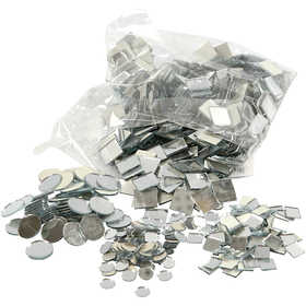 Tessere a specchio per mosaico, diam 10-18 mm, spess. 2 mm, 1900 pz/ 1 conf. [HOB-52299]