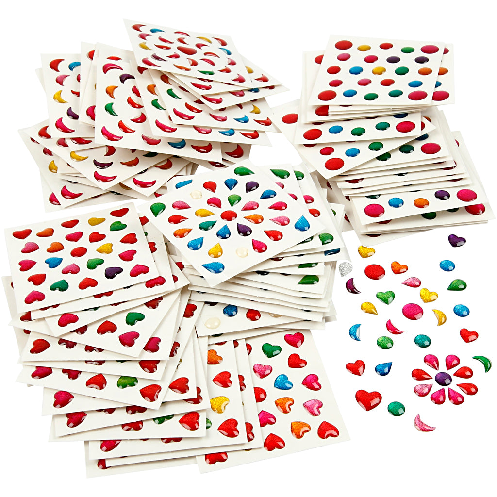 Mini Stickers, size 7-11 mm, 100 sheet