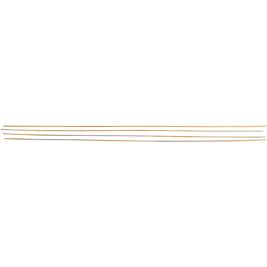 Metal bar, L: 45 cm, dia. 2 mm, brass colour, 5 pc
