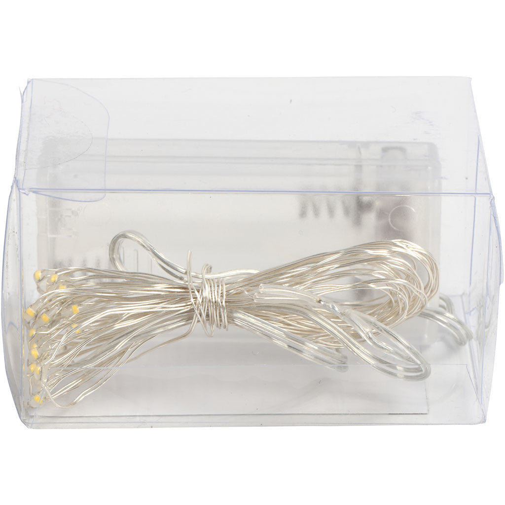 Filo di lucine LED, L: 3,15 M, argento, 1 pz [HOB-52329]