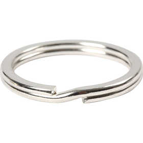 Anelli portachiavi, diam 28 mm, placcato argento, 4 pz/ 1 conf. [HOB-526040]
