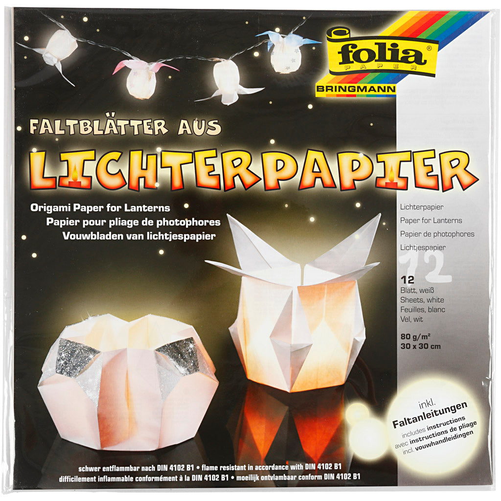 Carta leggera, foglio 30x30 cm, 80 g, bianco, 12 fgl./ 1 conf. [HOB-536151]