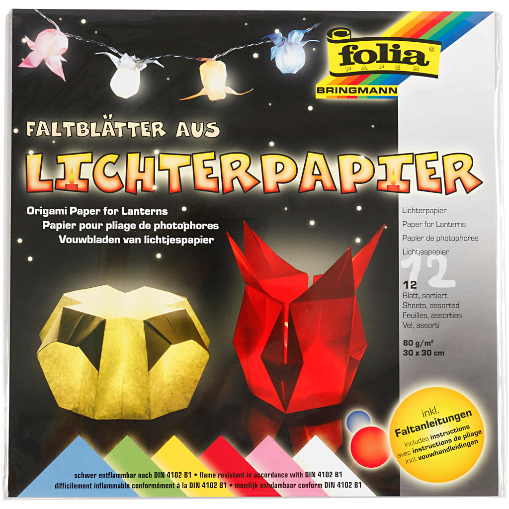 Carta leggera, foglio 30x30 cm, 80 g, colori standard, 12 fgl./ 1 conf. [HOB-536153]