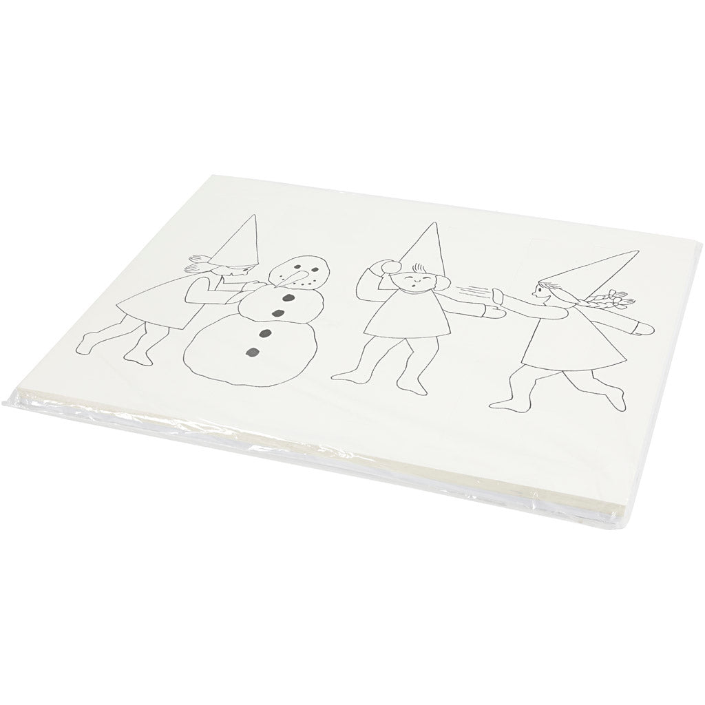 Calendario dell'avvento con elfi che combattono a palle di neve, A3, misura 30x42 cm, bianco, 30 pz/ 1 conf. [HOB-537001]
