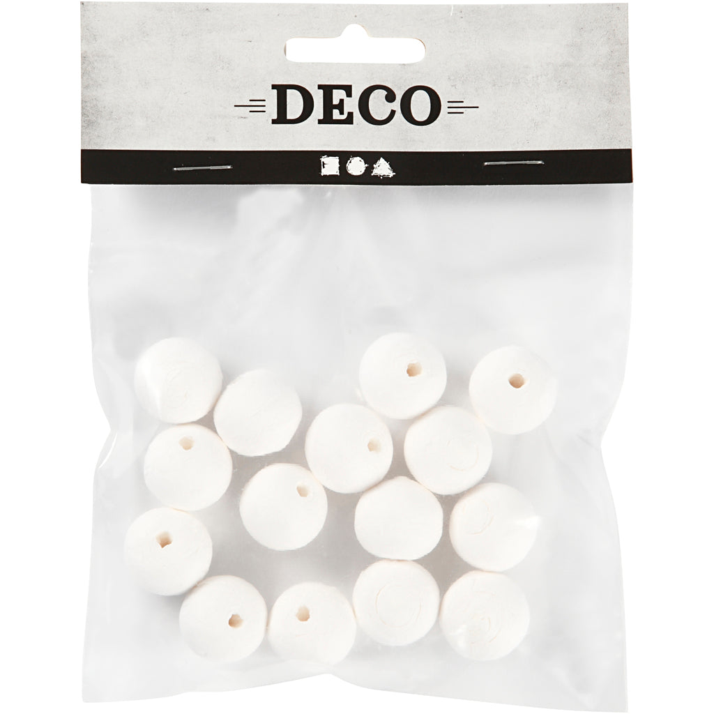 Pallina, diam 20 mm, bianco, 15 pz/ 1 conf. [HOB-540030]
