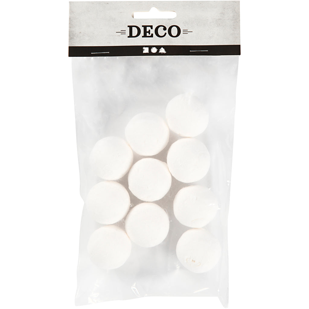 Pallina, diam 30 mm, bianco, 10 pz/ 1 conf. [HOB-540050]