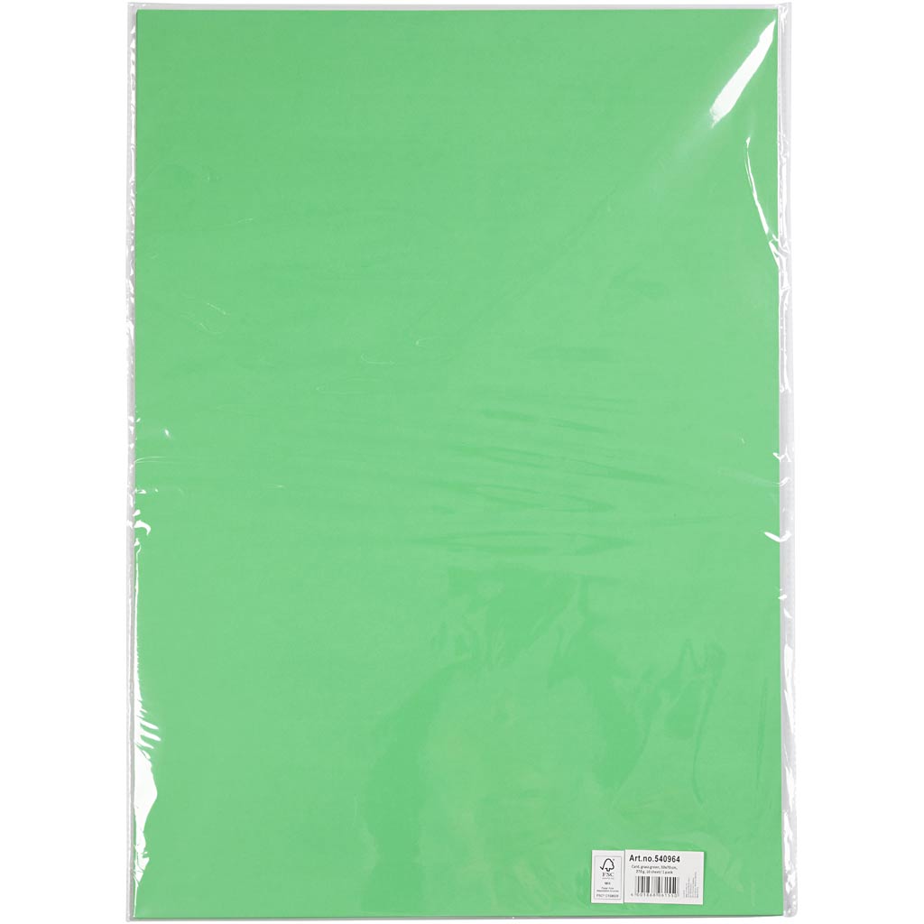 Cartoncino, foglio 50x70 cm, 270 g, verde erba, 10 fgl./ 1 conf. [HOB-540964]