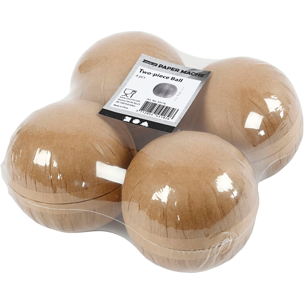 Pallina in due parti, diam 8 cm, 4 pz/ 1 conf. [HOB-54176]