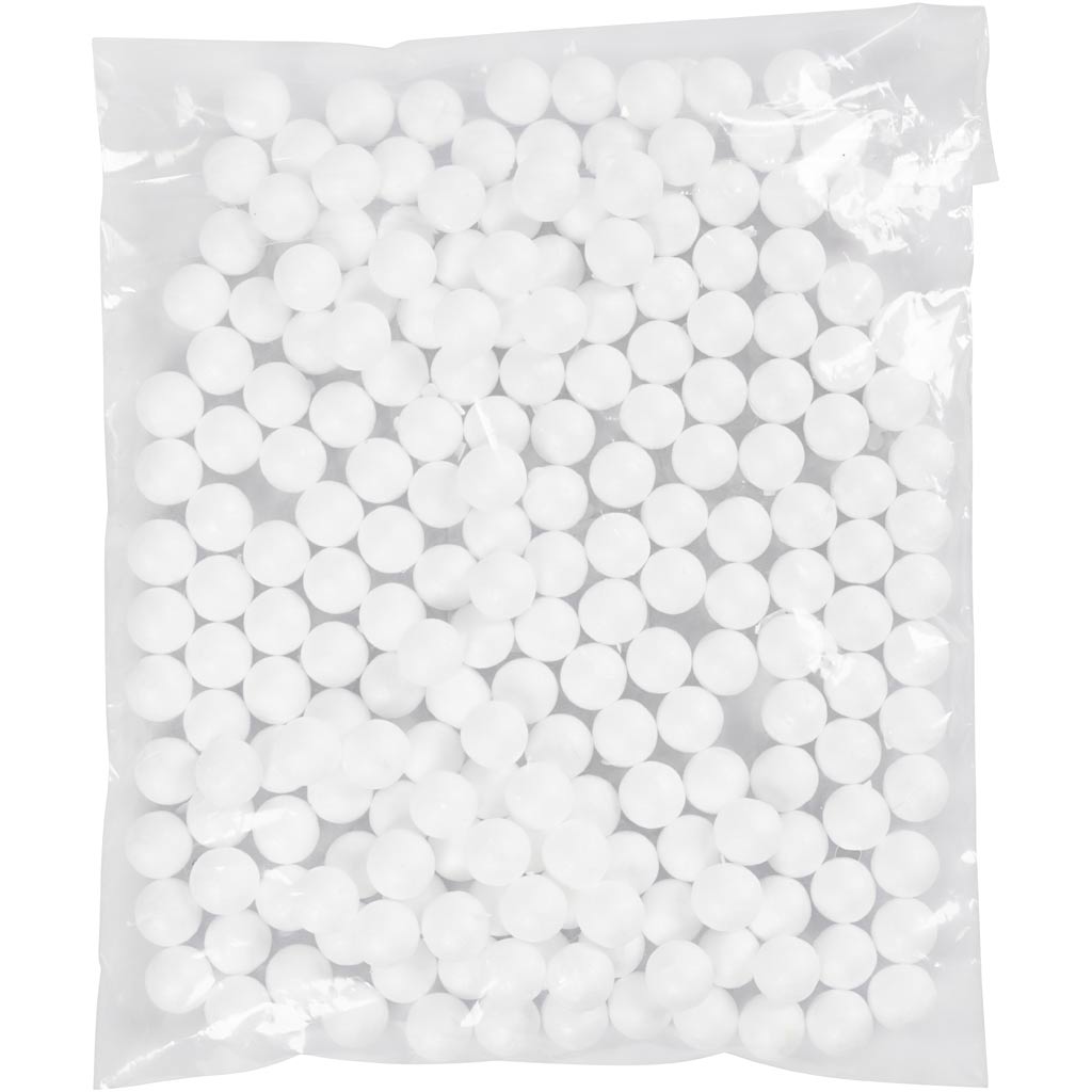 Sfere di polistirolo, diam 1,5 cm, bianco, 200 pz/ 1 conf. [HOB-542990]
