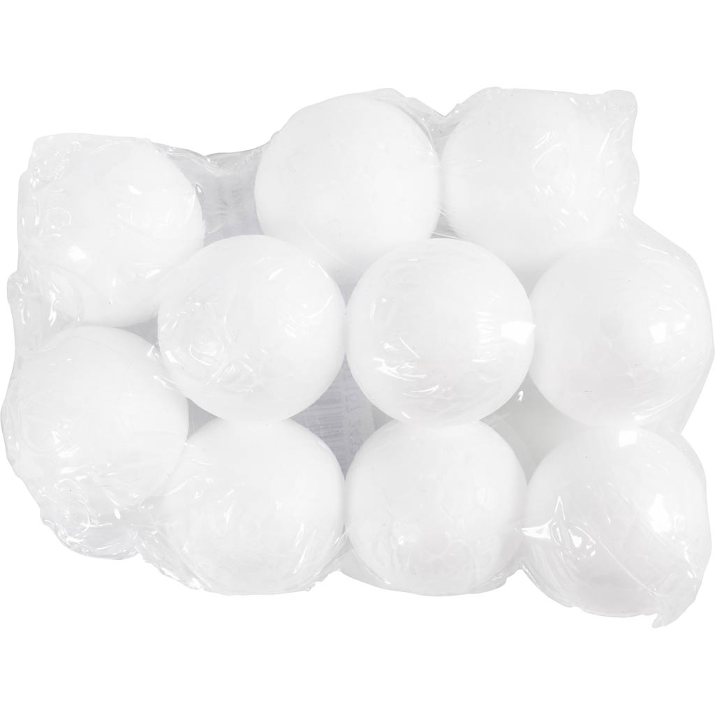 Sfere di polistirolo, diam 3 cm, bianco, 10 pz/ 1 conf. [HOB-543011]