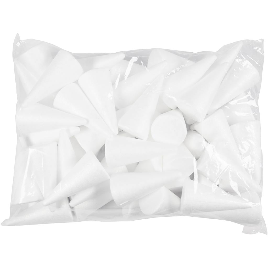 Cono, H: 11 cm, diam 5,5 cm, bianco, 50 pz/ 1 conf. [HOB-543581]