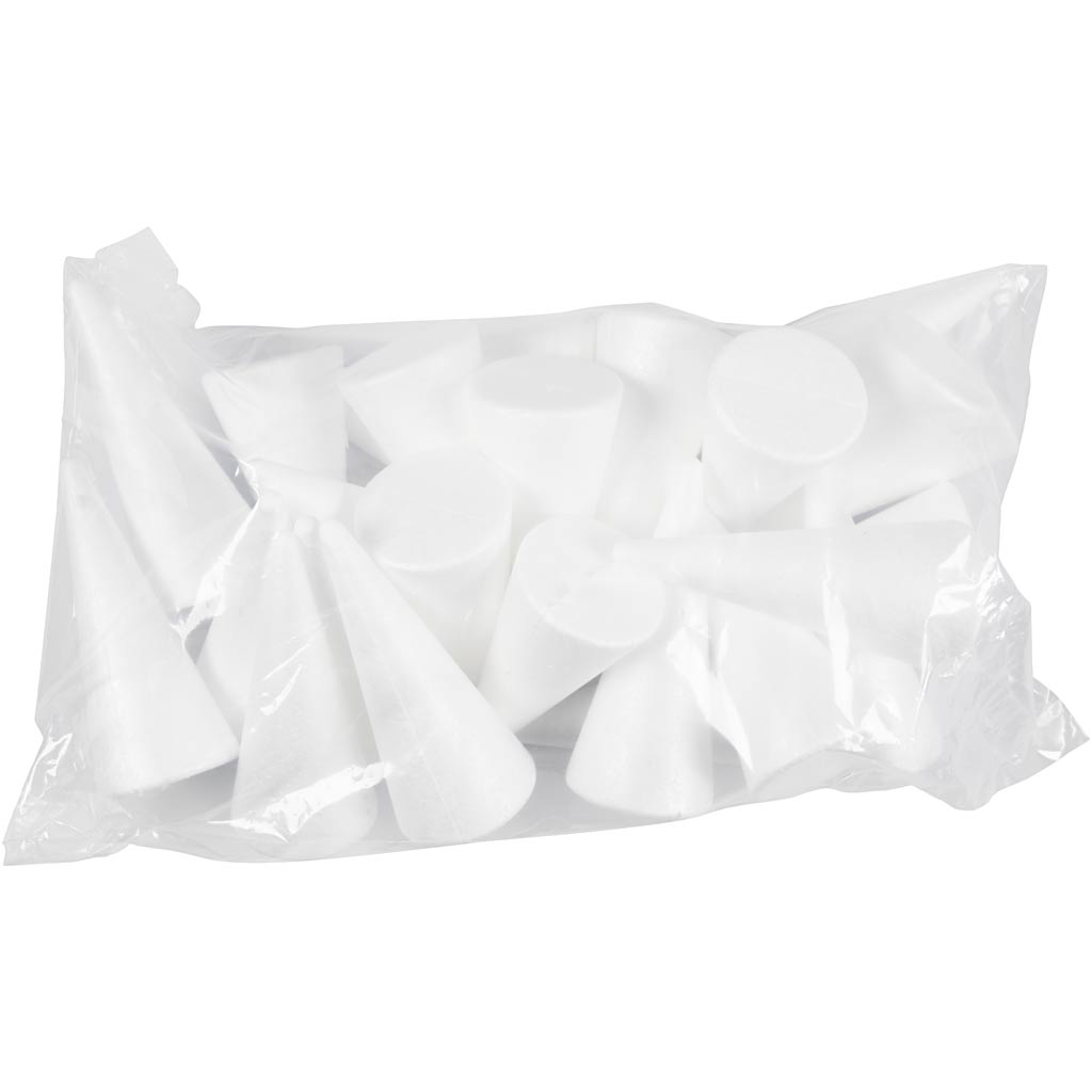 Cono, H: 14,5 cm, diam 6 cm, bianco, 25 pz/ 1 conf. [HOB-54360]