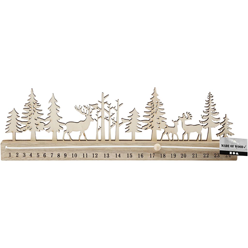 Conto alla rovescia dell'Avvento, H: 12 cm, L: 40 cm, L: 3,6 cm, 1 pz [HOB-54471]