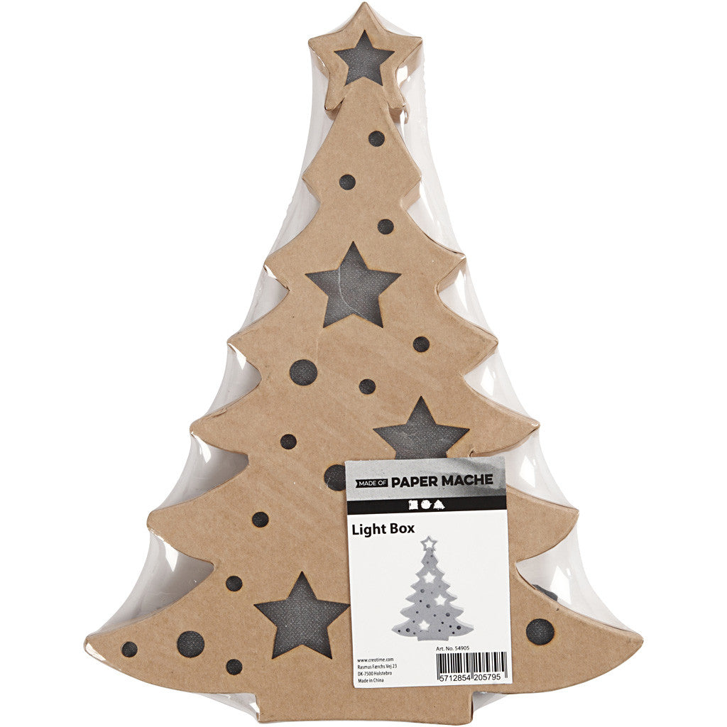 Figura con luce all'interno, albero di Natale, H: 27 cm, P: 4 cm, L: 21,5 cm, 1 pz [HOB-54905]