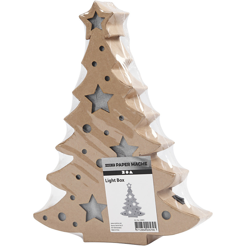 Figura con luce all'interno, albero di Natale, H: 27 cm, P: 4 cm, L: 21,5 cm, 1 pz [HOB-54905]