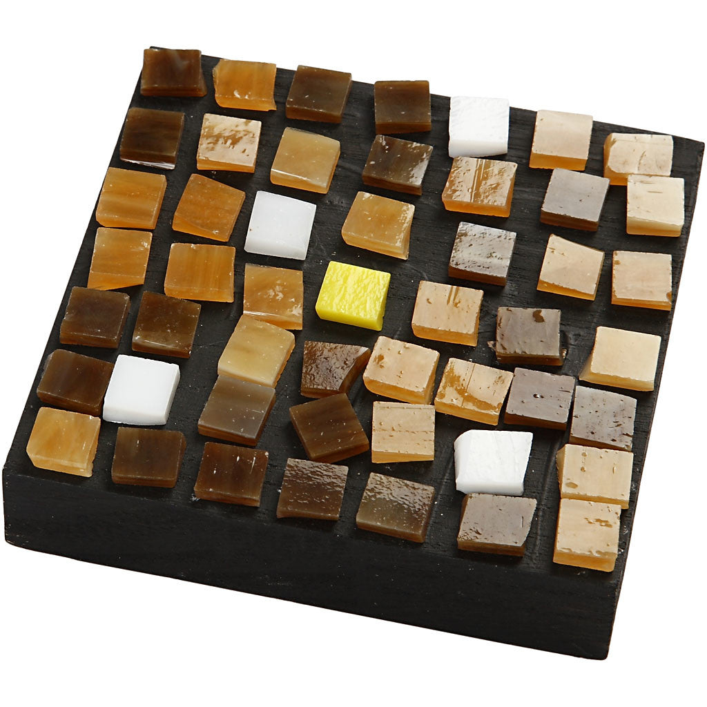 Tessere in vetro per mosaico, misura 10x10 mm, spess. 3 mm, ca. 700 pz, 454 g/ 1 conf. [HOB-55553]