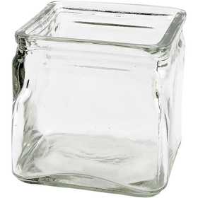 Portacandela quadrato, H: 10 cm, misura 10x10 cm, 12 pz/ 1 conf. [HOB-55786]