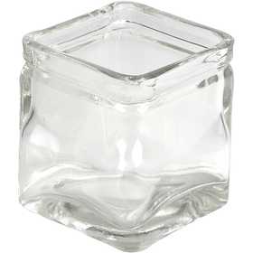 Portacandela quadrato, H: 8 cm, misura 7,5x7,5 cm, 12 pz/ 1 conf. [HOB-55814]