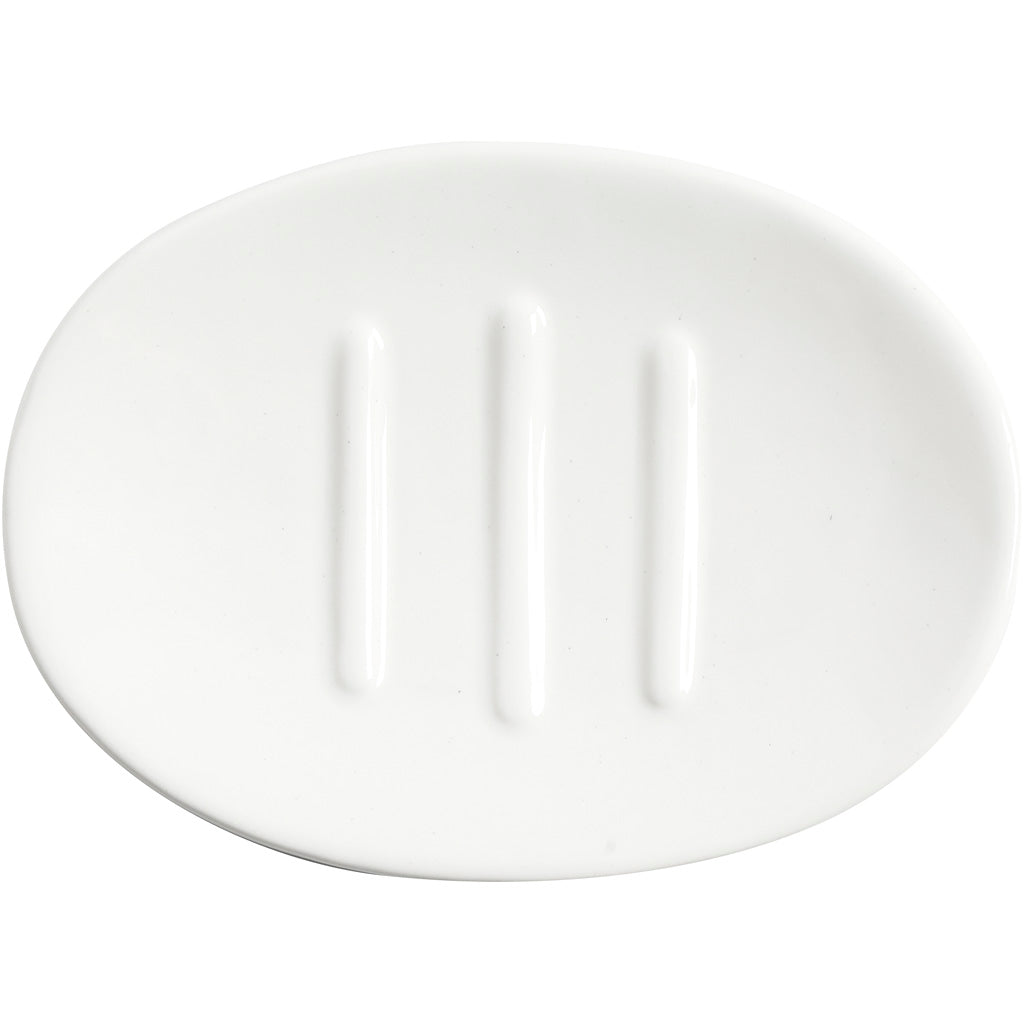Portasapone, H: 2,5 cm, L: 13,5 cm, L: 10 cm, bianco, 1 pz [HOB-558660]