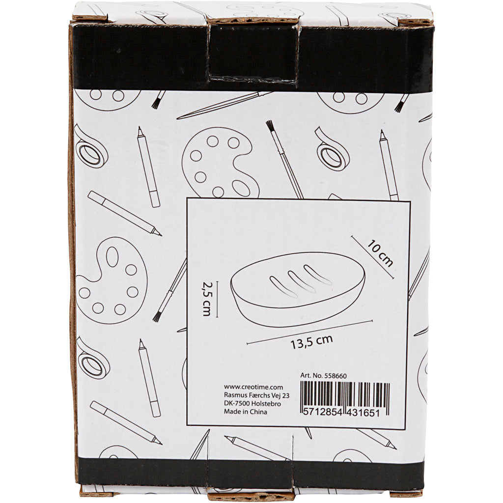 Portasapone, H: 2,5 cm, L: 13,5 cm, L: 10 cm, bianco, 1 pz [HOB-558660]