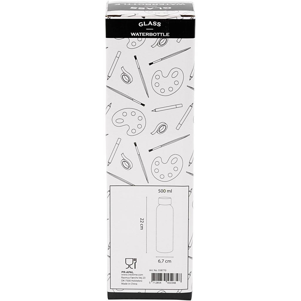 Bottiglia per acqua, H: 22 cm, diam 6,7 cm, 500 ml, 1 pz [HOB-558770]