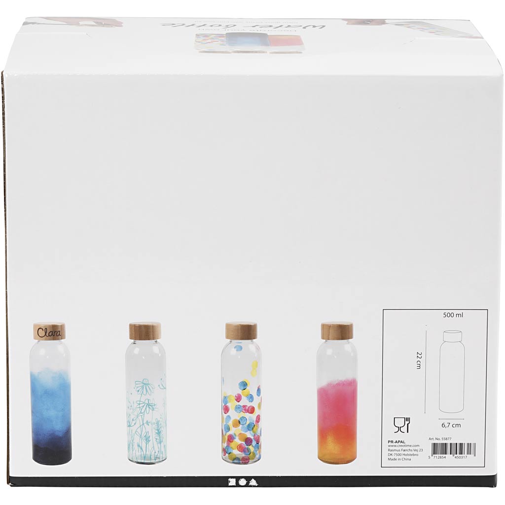 Bottiglia per acqua, H: 22 cm, diam 6,7 cm, 500 ml, 12 pz/ 1 conf. [HOB-55877]