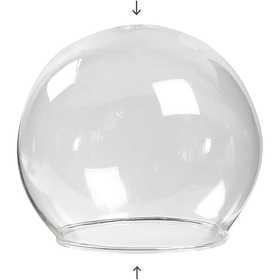 Sfera da appendere in vetro senza base, diam 8 cm, misura buco 5 cm, transparent, 4 pz/ 1 conf. [HOB-55928]