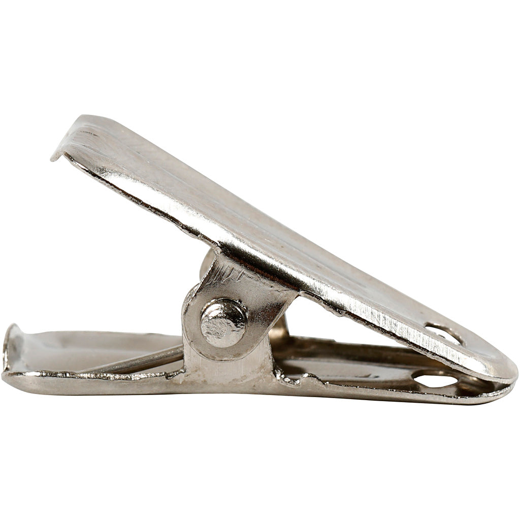 Clip per decorare, L: 27 mm, L: 14 mm, argento, 10 pz/ 1 conf. [HOB-559540]