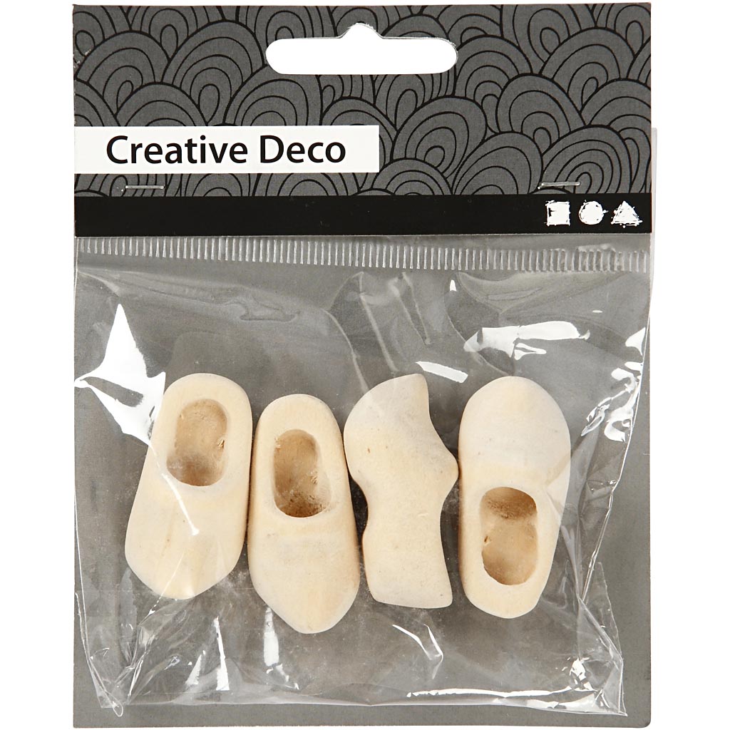 Zoccoli di legno olandesi, L: 40 mm, 2 paio/ 1 conf. [HOB-561043]