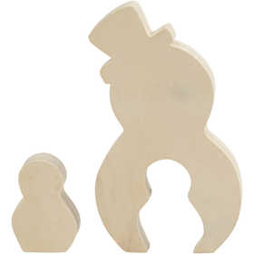 Figura 2 in1, Pupazzo di neve, H: 7,7+20 cm, P: 2 cm, L: 5,3+11,3 cm, 1 set [HOB-56134]
