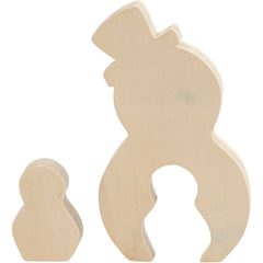 Figura 2 in1, Pupazzo di neve, H: 7,7+20 cm, P: 2 cm, L: 5,3+11,3 cm, 1 set [HOB-56134]