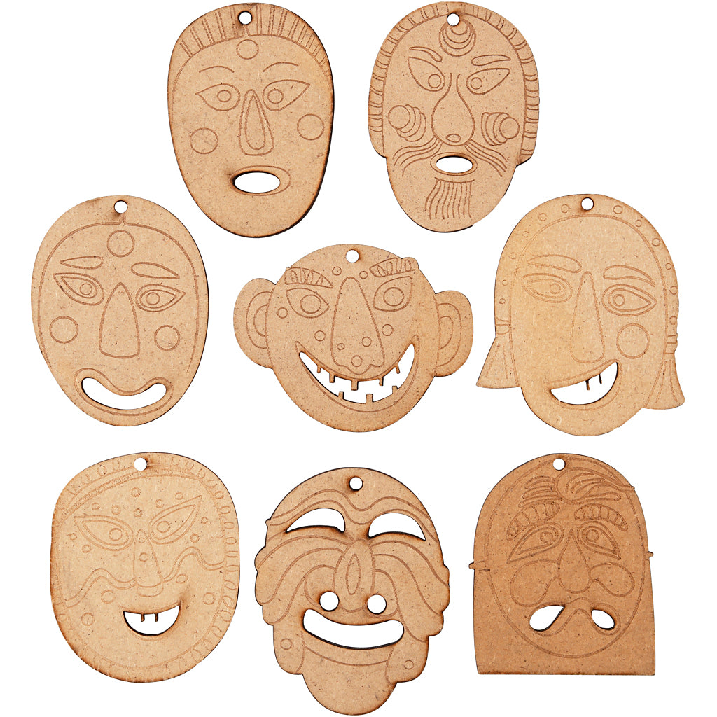 Masks for hanging, size 5,5-7 cm, thickness 4 mm, 24 pc