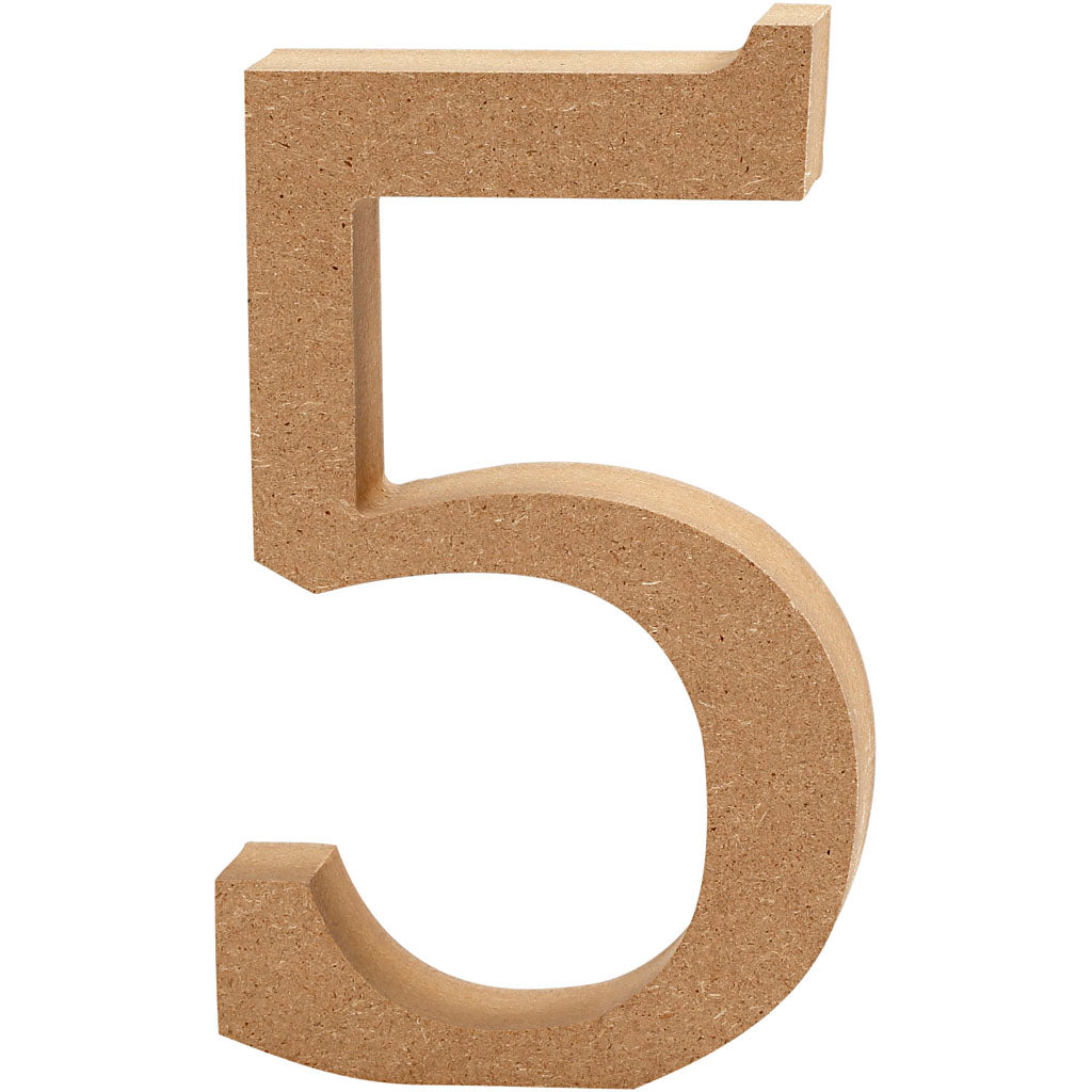 Number, 5, H: 8 cm, thickness 1,5 cm