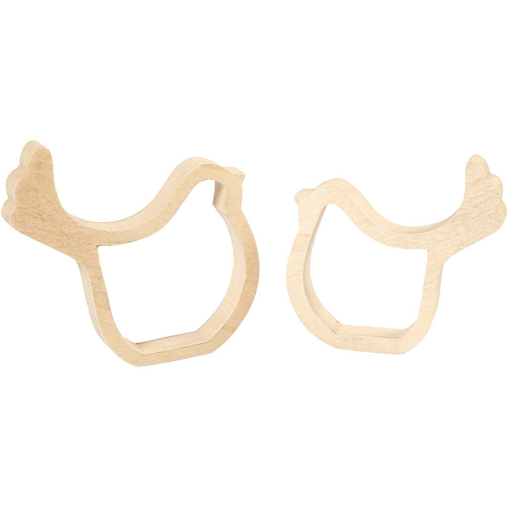 Chick Silhouettes, H: 13 cm, D. 2 cm, W: 13 cm, 2 pc