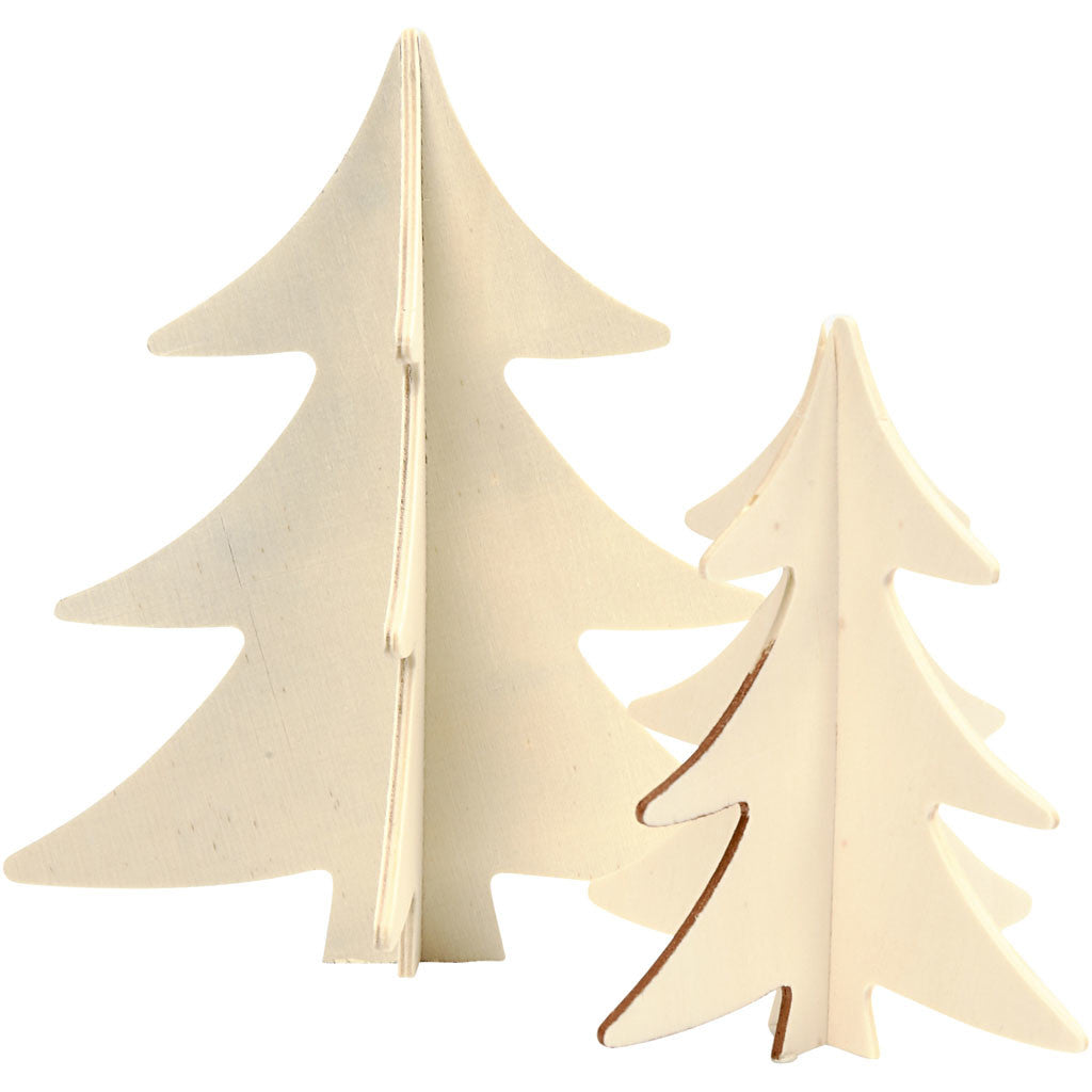 Alberi di Natale, H: 13+18 cm, 2 pz/ 1 conf. [HOB-56712]