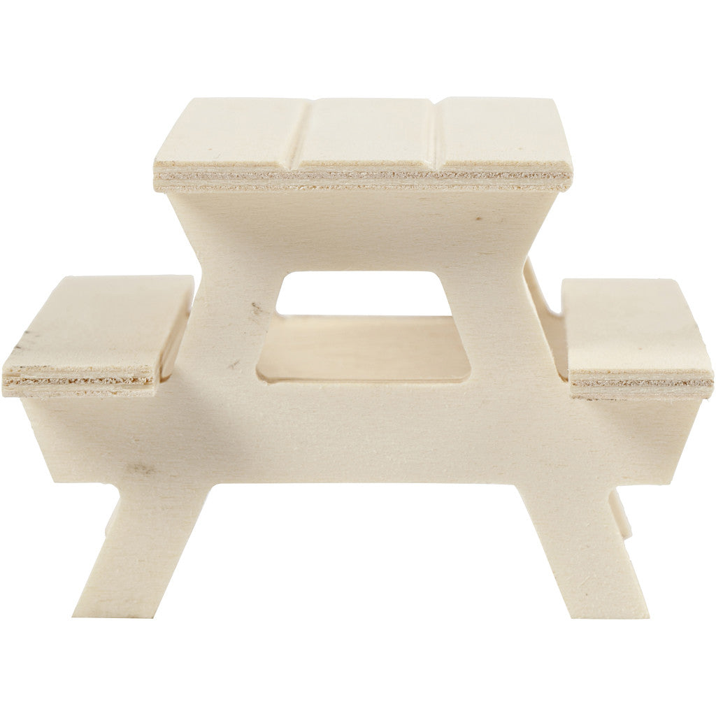 Tavolo da picnic, H: 5,5 cm, L: 8 cm, 1 pz [HOB-56927]