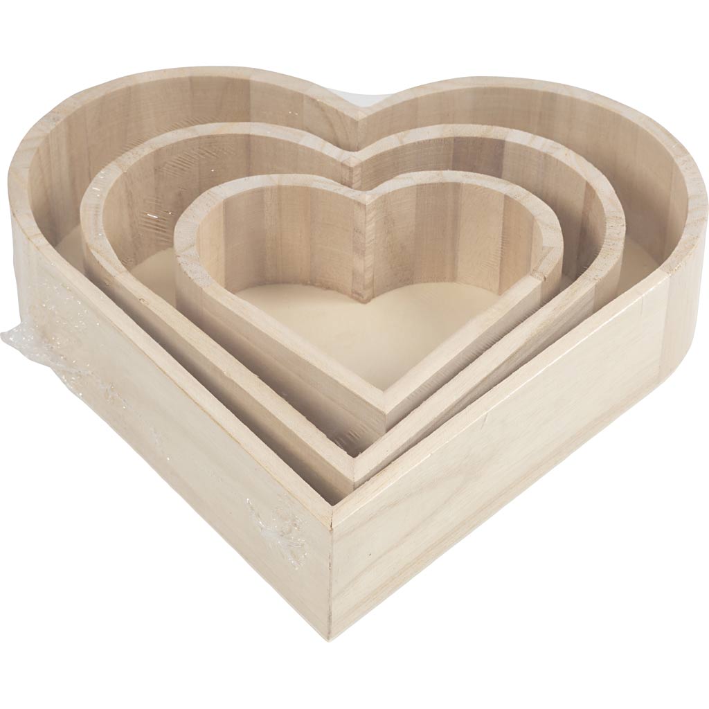 Ciotole cuore, H: 13-25 cm, P: 5-5,2 cm, 3 pz/ 1 conf. [HOB-57452]