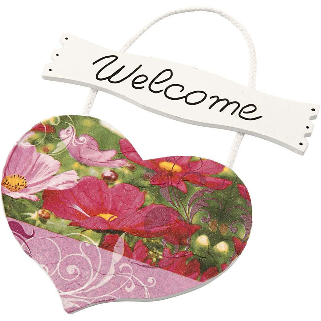 Cuore e insegna, misura 28x19 cm, spess. 5 mm, 1 pz [HOB-574840]