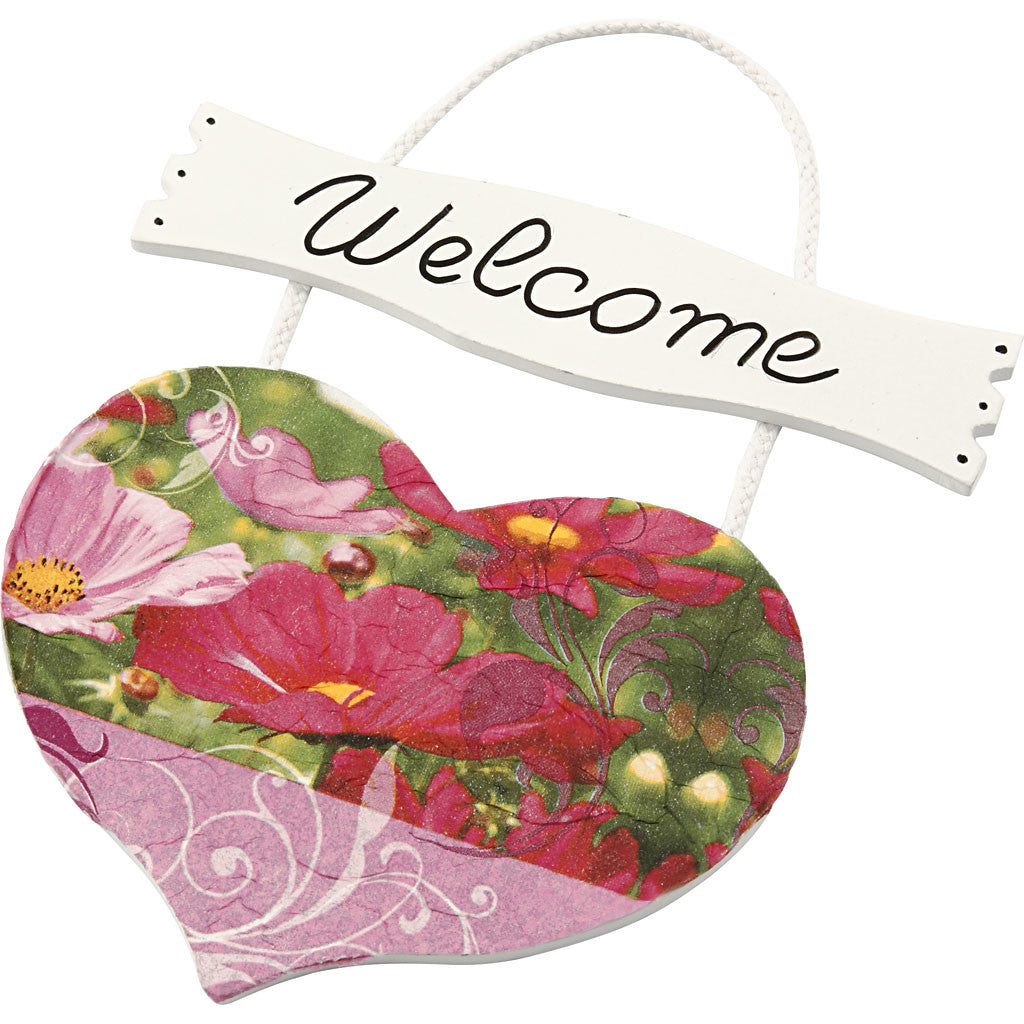 Cuore e insegna, misura 28x19 cm, spess. 5 mm, 10 pz/ 1 conf. [HOB-57484]