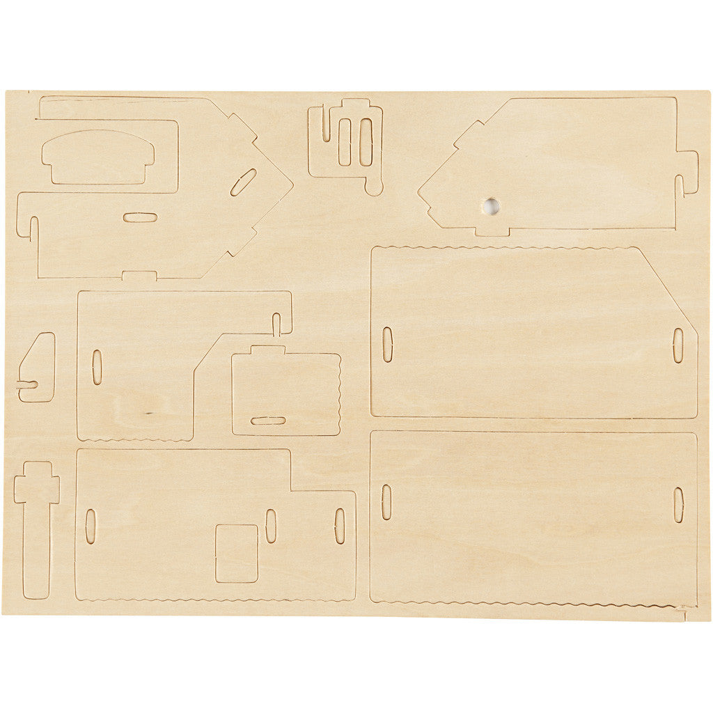 Costruzioni 3D, Casa con terrazza, misura 19x17,5x15, 1 pz [HOB-57875]